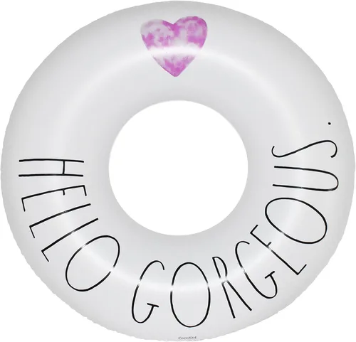 Rae Dunn x CocoNut Flotador de anillo flotante, tamaño adulto, balsa inflable grande de 48 pulgadas y tubo interior de agua duradero, fácil de