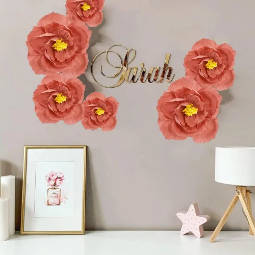 Miniatura 4 de BEISHIDA 6 piezas de flores de papel para decoración de fiestas, decoración de boda, pared de fondo, decoración de habitación, despedida de soltera