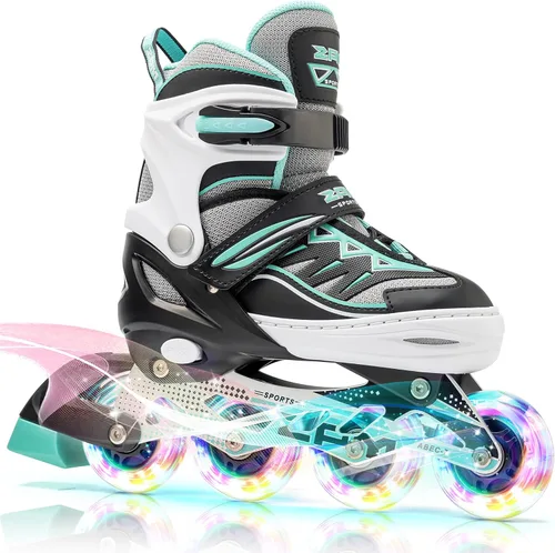 2PM SPORTS - Patines en línea Cytia para niñas, ajustables, con ruedas iluminadas, rosa, con ruedas con luces, patines divertidos y parpadeantes