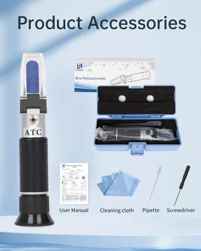 Miniatura 9 de LOHAND Refractómetro Brix con compensación de temperatura automática (ATC), medición de precisión del contenido de azúcar para vino/fruta/bebida