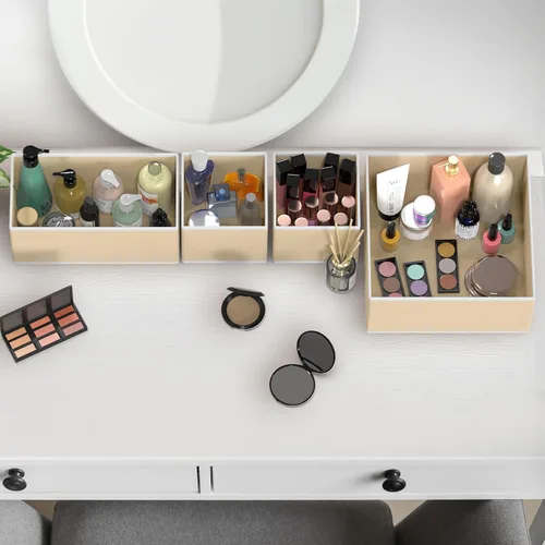 Miniatura 8 de Simple Houseware Organizador de cajones de ropa interior para lencería, ropa interior, brasier, bragas, calcetín, mameluco, juego de 6, beige