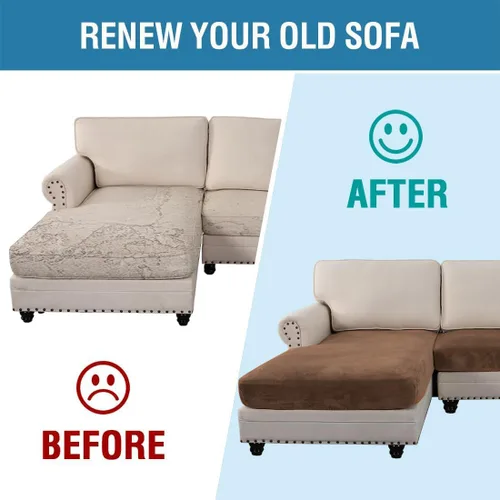 Miniatura 64 de H.VERSAILTEX Funda de cojín elástica de terciopelo para sofá, funda de cojín de felpa para silla, sofá biplaza o sofá, protector de muebles, cojín