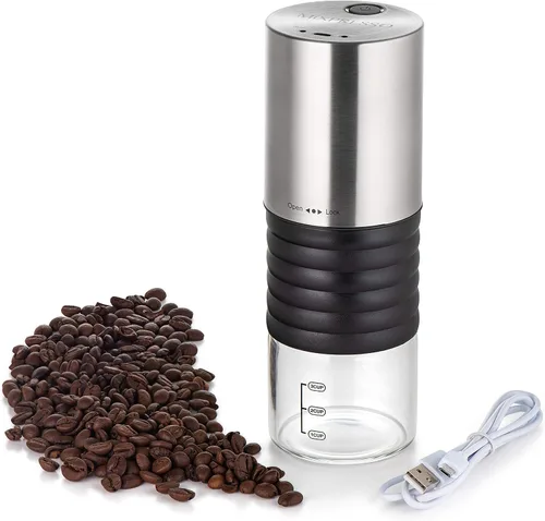 Miniatura 9 de Molinillo de café manual Mixpresso, molinillo de especias manual, frascos de vidrio, rebaba de cerámica, molienda ajustable, fácil de limpiar