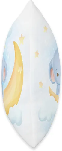 Miniatura 2 de Lindo bebé elefante en la luna con estrellas I cuarto de bebé decoración almohada