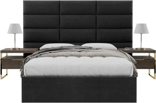 Miniatura 80 de Vänt - Paneles tapizados de cabecera para montar en la pared, diseño Isabelle, 60 x 23 pulgadas, configuración de 4 paneles individuales, Cuero