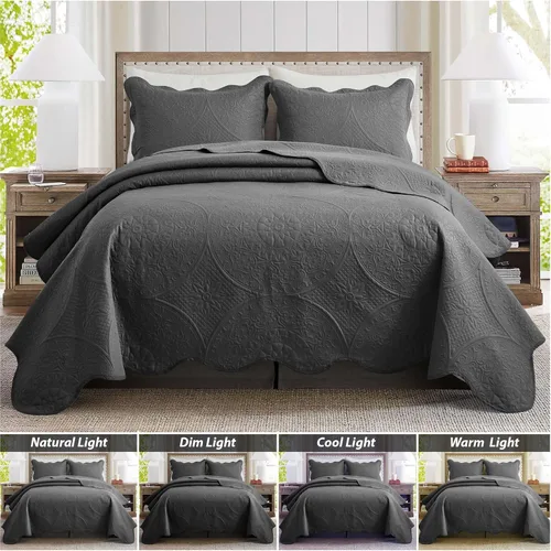Miniatura 237 de MOONLIGHT20015 Edredón tamaño King (106 x 96 pulgadas) con 2 fundas de almohada (20 x 36 + 2 pulgadas) para todas las estaciones, juego de cama Azul