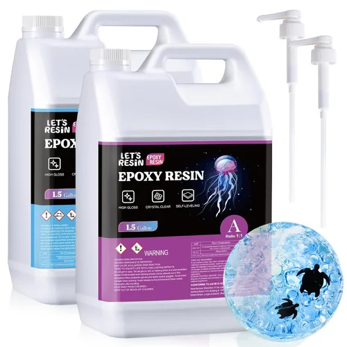 Miniatura 8 de Resina epoxi de 2 galones con bombas, kit de resina epoxi sin burbujas, resina epoxi transparente y endurecedor para arte de bricolaje, moldes
