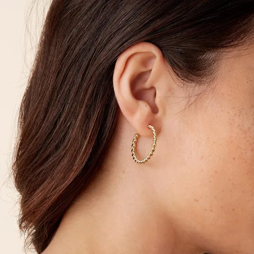 Miniatura 2 de PAVOI Aretes de aro redondos chapados en oro de 14 quilates de 0.098 in en oro rosa, oro blanco y oro amarillo