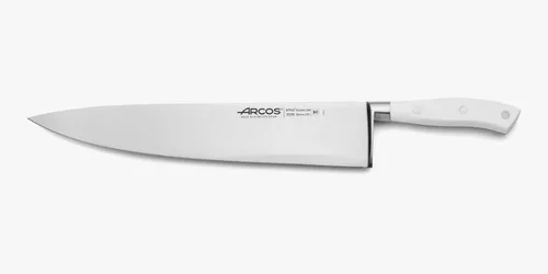 Miniatura 28 de Arcos Cuchillo forjado dentado de acero inoxidable de nitrum de 5 pulgadas y hoja de 5.118 in. Mango ergonómico POM de polioximetileno. Serie Blanco