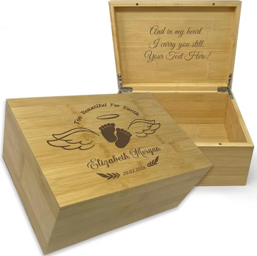 Miniatura 50 de Caja de madera grabada personalizada grande – Caja de recuerdo de madera de acacia con mensaje oculto personalizado, cajas de memoria de nogal