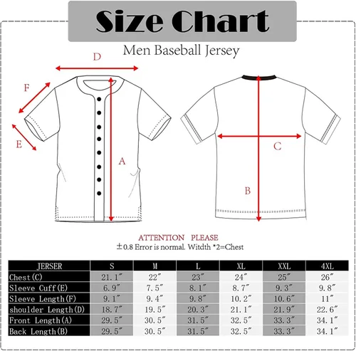 Miniatura 7 de oldtimetown Mens Button Down Baseball Jersey, Blank Softball Team Uniform, Hip Hop Hipster Short Sleeve Active Shirts