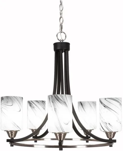 Miniatura 9 de Toltec Lighting Paramount 3405-BN-3001 - Lámpara de araña (5 luces, níquel cepillado)