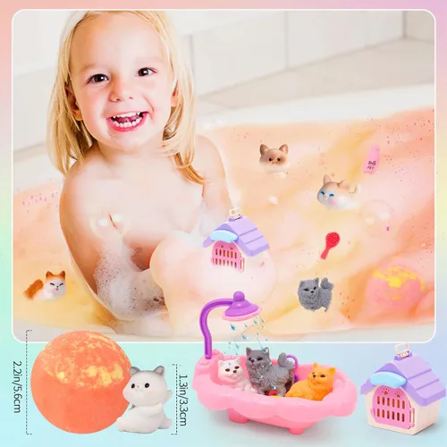 Miniatura 5 de Bombas de baño para niños con sorpresa en el interior, bombas de baño con juguetes para niños y niñas, bolas gaseosas hechas a mano, juego de regalo