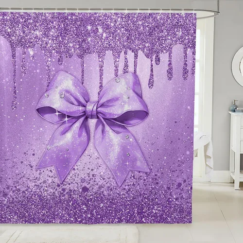 Miniatura 21 de Cortina de baño de flores de margarita para niños y niñas, cortina de ducha floral para decoración de baño, 72 x 72 pulgadas, retro, floral