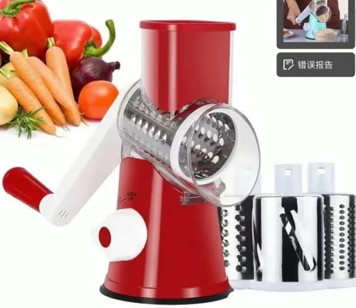 Miniatura 3 de Rallador rotativo de queso, cortador de verduras de mandolina de cocina con 2 cuchillas intercambiables, fácil de limpiar, rallador giratorio