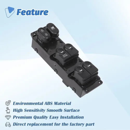 Miniatura 5 de Power Master - Botón de control para interruptor de ventanilla delantero izquierdo del lado del conductor compatible con Hyundai Accent 2011, 2012