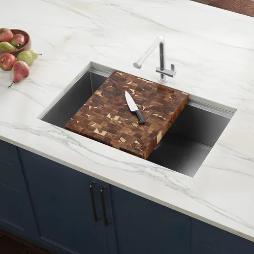 Miniatura 6 de Ruvati RVA2445ACA Tabla de cortar grande de madera maciza con bloque de carnicero de acacia de grano final de 17 x 16 x 2 pulgadas de grosor
