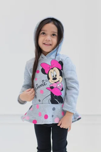 Miniatura 2 de Disney Minnie Mouse - Conjunto de sudadera de forro polar con capucha cruzada y leggings para bebés y niños grandes (12 meses - 14-16)