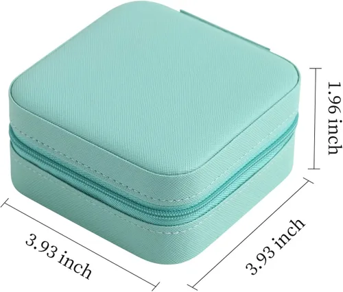 Miniatura 5 de Casegrace - Mini joyero portátil de viaje de cuero para joyas, organizador de anillos, caja de regalo para niñas y mujeres