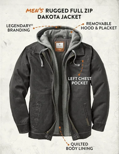 Miniatura 6 de Legendary Whitetails - Chaqueta Dakota con cremallera completa para hombre
