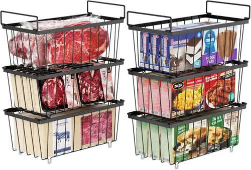 Miniatura 14 de iSPECLE - Contenedores organizadores para congelador horizontal - Paquete de 3 contenedores pequeños apilables para congelador profundo