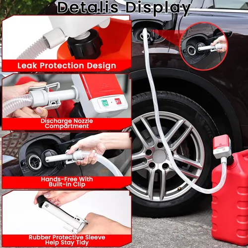 Miniatura 6 de anngrowy Bomba de transferencia de combustible alimentada por batería con parada automática, transferencia de bomba de lata de gas con 4