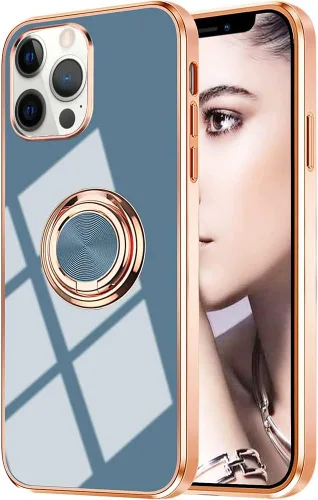 Miniatura 16 de Funda para iPhone 11 Pro con anillo, anillo de rotación de 360 grados integrado con soporte de anillo de rotación de 360 grados con chapado Gris