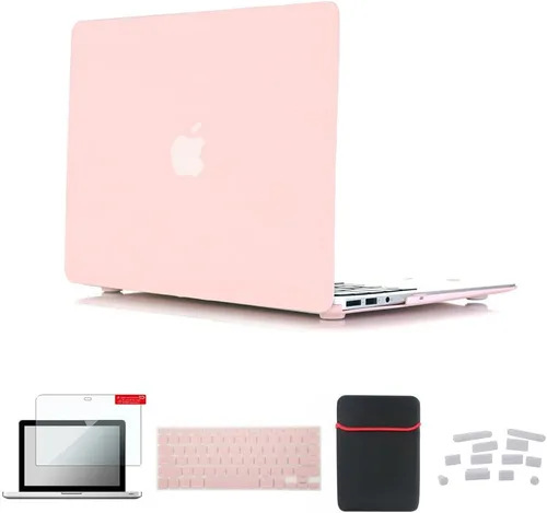 Miniatura 35 de Pack 5 en 1 de carcasa para MacBook Air, de Se7enline, de plástico duro, tacto suave, con protector de teclado de silicón, protector de pantalla