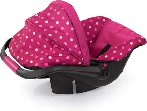 Miniatura 4 de Bayer Design - Asiento de automóvil de lujo con toldo para muñeca bebé, lunares, rosado