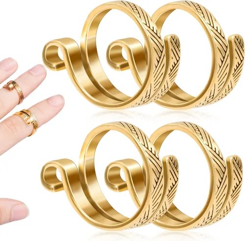 Miniatura 14 de ANCIRS Paquete de 2 Anillos de Bucle de Tejido de Ganchillo para Dedos, Anillo de Tensión de Ganchillo Ajustable, Soportes de Dedo Guía de Hilo de 1