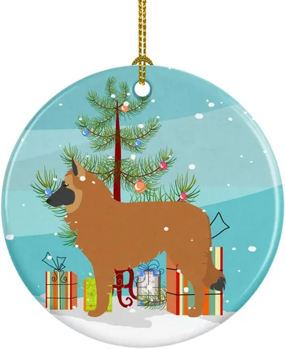 Miniatura 39 de Caroline's Treasures Bulldog inglés «Merry Christmas» adorno de cerámica para árbol de Navidad, decoración colgante para el hogar, Navidad, fiestas