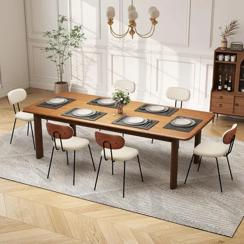 Miniatura 14 de LSSPAID Juego de 2 sillas de comedor tapizadas de tela de lino con respaldo de madera doblada de nogal, sillas de cocina modernas de mediados