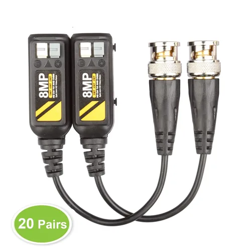 Miniatura 6 de heneng 20 pares de conectores de balun de video pasivo BNC - Soporta AHD/TVI/CVI/CVBS (hasta 8MP: 720P/960P/1080P/3MP/5MP) para cámara de seguridad