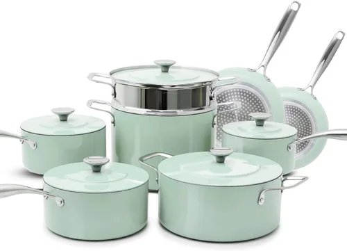 Miniatura 9 de Nuwave Lux - Colección de utensilios de cocina premium de 13 piezas, cerámica azul Duralon G11 de próxima generación, antiadherente, ultra duradero