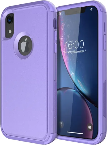 Miniatura 10 de Diverbox Funda para iPhone XR [Protector de Pantalla de Vidrio Templado] [A Prueba de Golpes] [A Prueba de Caídas] Funda de Teléfono de Protección