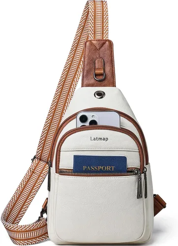 Sling Bag For Women Faux Leather Small Casual Daypack Backpack Fanny Pack Crossbody Chest Bags Purse