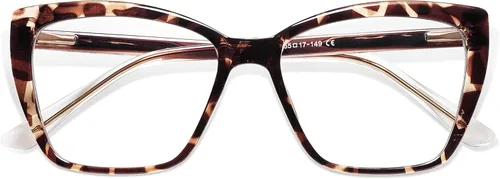 AMOMOMA Trendy TR90 Gafas de Lectura Grandes con Filtro de Luz Azul para Mujeres, Elegantes Gafas Cuadradas Tipo Ojo de Gato AM6031