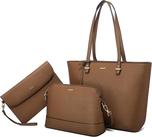 Juego de 3 bolsas de mano para mujeres bolsa tote para llevar colgada del hombro, bolso satchel y bolso hobo