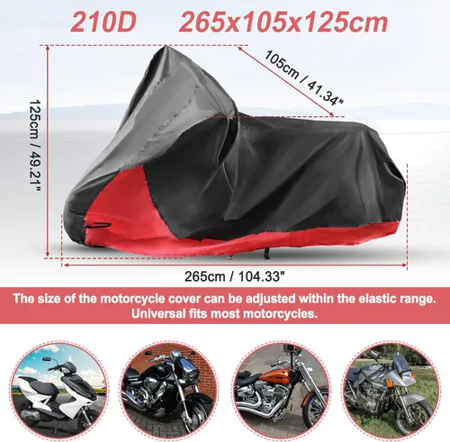 Miniatura 3 de X AUTOHAUX Funda impermeable para motocicleta 2 en 1, protector de lluvia y polvo para Harley Street Glide FLHX Road Glide FLTRX 1250 Sportster S