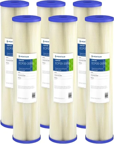 Pentair Pentek ECP20-20BB Filtro de Agua para Sedimentos Big Blue, 20 Pulgadas, Cartucho de Repuesto de Celulosa Plisada de Poliéster de Servicio