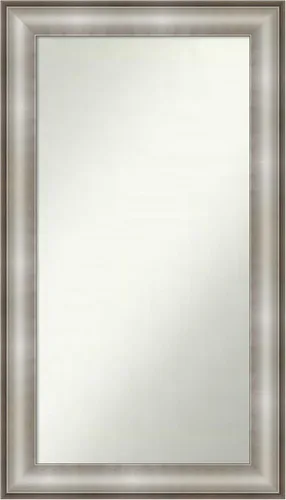 Miniatura 110 de Amanti Art Espejo de baño plateado para sobre fregadero, 28 x 47 pulgadas, espejo rectangular de plata imperial, marco de madera tradicional de gran