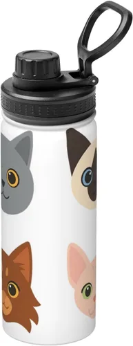 Miniatura 12 de Bright Star Printed Insulated Water Bottle, 18oz Stainless Steel Funny Travel Mug, Leakproof Hot & Cold for Sports, Gym, Hiking