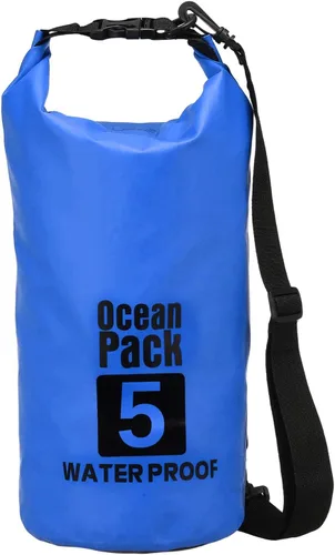 Miniatura 13 de Bolsa seca impermeable, 5 L, ajuste para mujeres y hombres, bolsas a prueba de agua, mochila flotante ligera de almacenamiento en seco con silbato