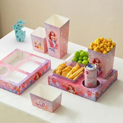 Miniatura 9 de Baffect Bandejas de aperitivos de noche de película 100 piezas Incluyen 20 bandejas de noche de película, 20 cajas de palomitas de maíz, 20