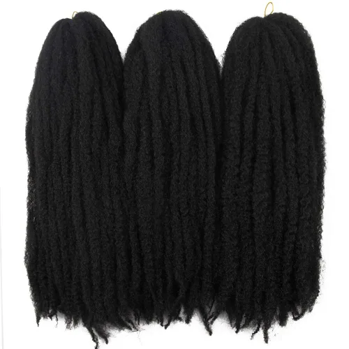 Miniatura 18 de Cabello trenzado Marley Twist de 18 pulgadas, extensiones sintéticas suaves, esponjosas y versátiles para estilos de aspecto natural, perfecto