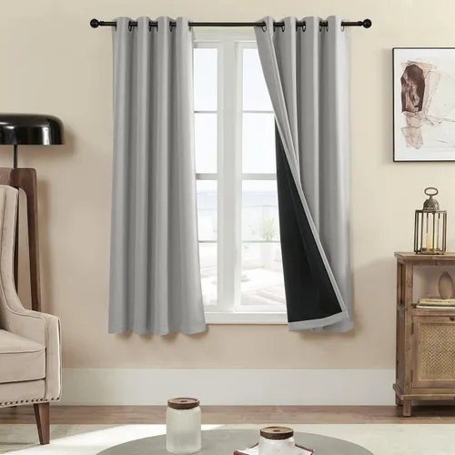 Miniatura 58 de Rutterllow - Cortinas 100% opacas, paneles de cortina con ojales, aislamiento térmico y bloqueo de luz para habitación y sala de estar