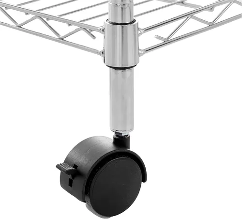 Miniatura 4 de Amazon Basics Amazon Basics 3 Shelf Heavy Duty Shelving Storage Unit On 2 ' Wheel Casters Metal Organizer Wire