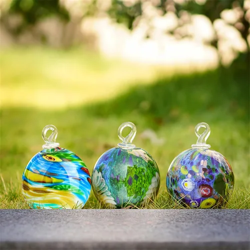 Miniatura 9 de QFkris Bola de adornos de Navidad de vidrio soplado de 4 pulgadas para árbol de Navidad, adornos de vidrio soplado a mano, bolas de observación