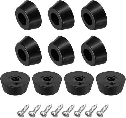 Miniatura 11 de uxcell 10 piezas topes de goma, almohadillas redondas de 0.28 pulgadas de alto x 0.51 pulgadas de ancho con arandela de acero inoxidable y tornillos