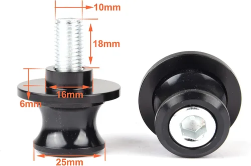 Miniatura 5 de Goldfire 2 piezas 10 mm M10 X1.25 Carretes de brazo oscilante CNC para motocicleta FZR 1000/600R/400 para Kawasaki Z750 /Z750S/ Z750R /ER-6F /ER-6N